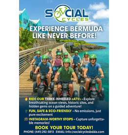 SOCIAL CYCLES Pink Beach eATV Adventure Tour  1-1/2  hour 3-Wheel E-Scooter Swim