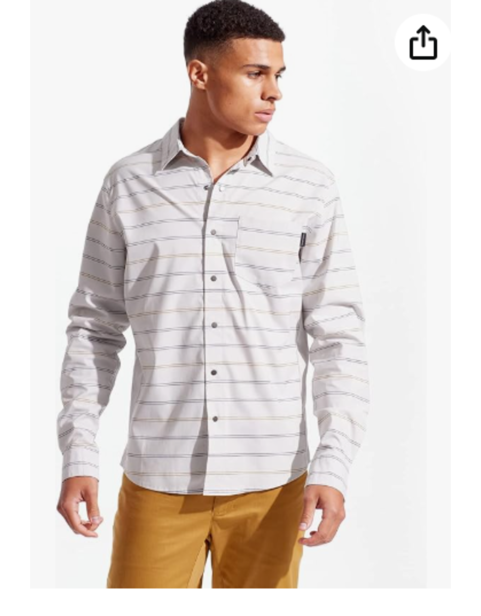 Pearl Izumi PEARL IZUMI PROSPECT Long Sleve SHIRT, COOL GREY STRIPE, LG