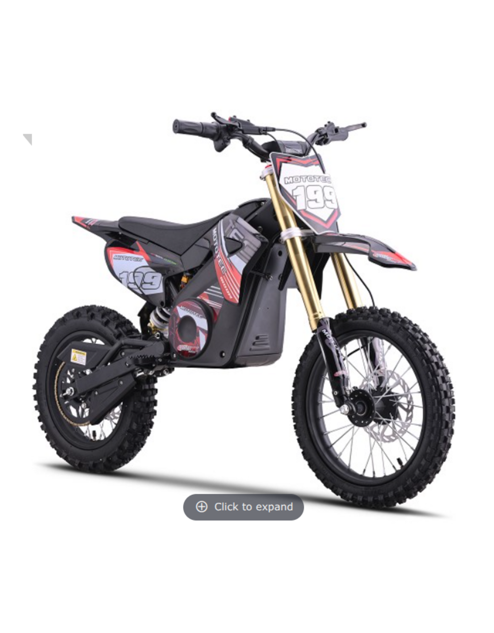 MotoTec MotoTec Pro Dirt Bike  199 Electric  Red 48v 1800w