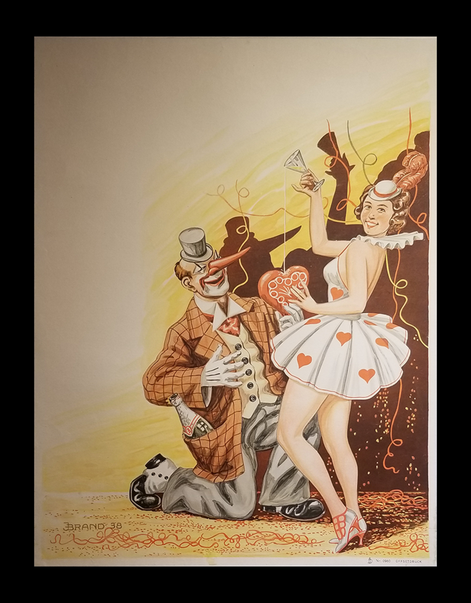 SPV Clown with woman Lithograph Poster