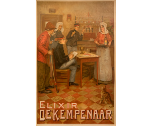 1905年ベルギー◆『ELIXIR DEKEMPENAAR』石版画 酒類ポスター Elixir De Kempenaar - South Pointe Vintage