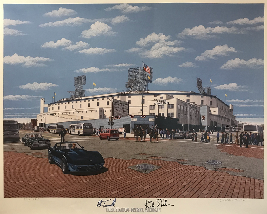 Lot Detail - Tiger Stadium 24x29 Lithograph by William Moss