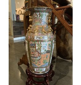 SPV Vintage Chinese Vase with Wood Stand Lg.