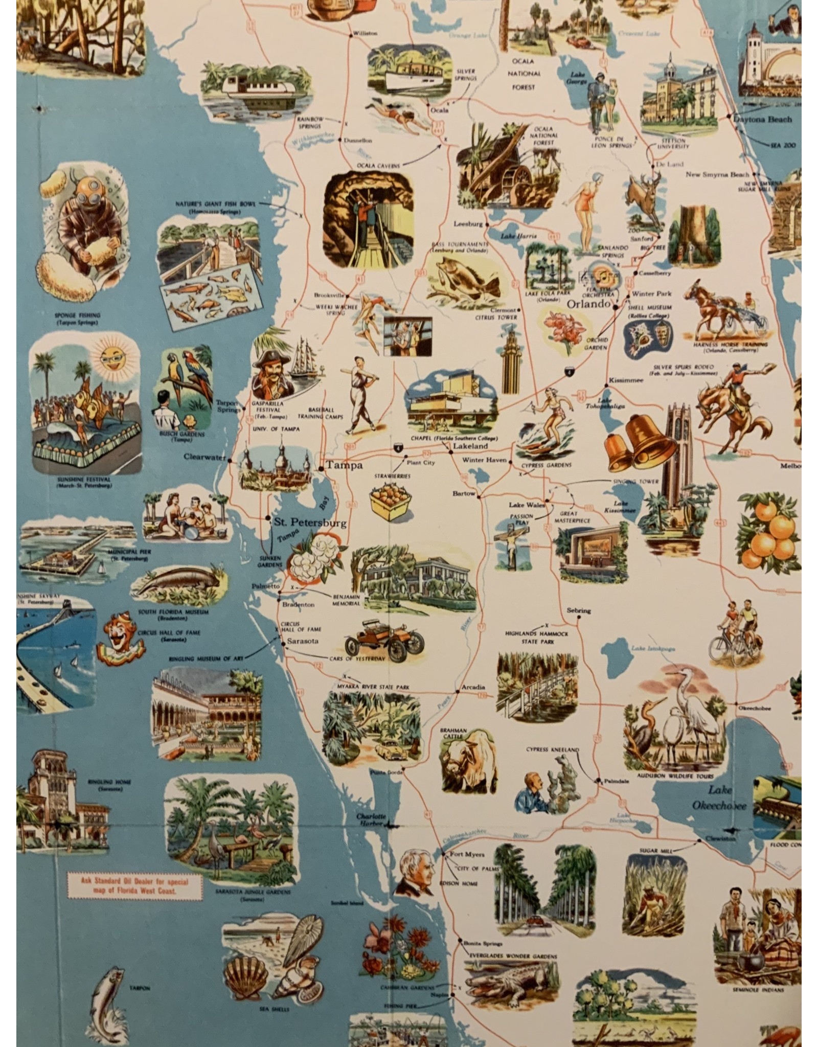 SPV Fine Art Giclee 1963 Map of Florida