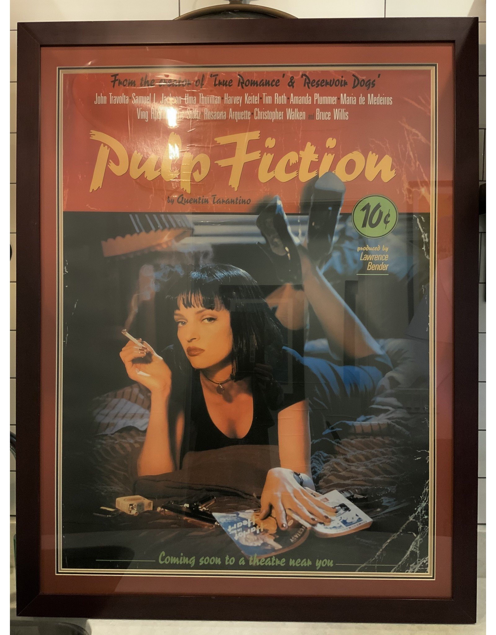 SPV Pulp Fiction 1994 One Sheet Lucky Strike Withdrawn Advance Original Movie Poster Framed