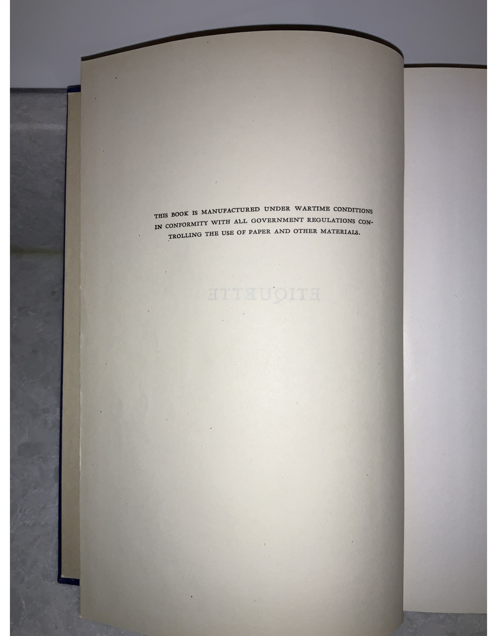 SPV Vintage 1945 Etiquette Book By Emily Post