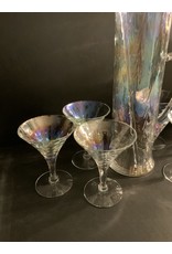 SPV Vintage Draping Iridescent Glass Cocktail & Martini Set