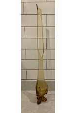 SPV Mid-Century Amber Footed Stretch Glass Vase by Viking