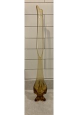 SPV Mid-Century Amber Footed Stretch Glass Vase by Viking
