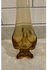 SPV Mid-Century Amber Footed Stretch Glass Vase by Viking