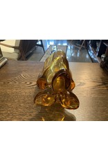 SPV Mid-Century Amber Footed Stretch Glass Vase by Viking
