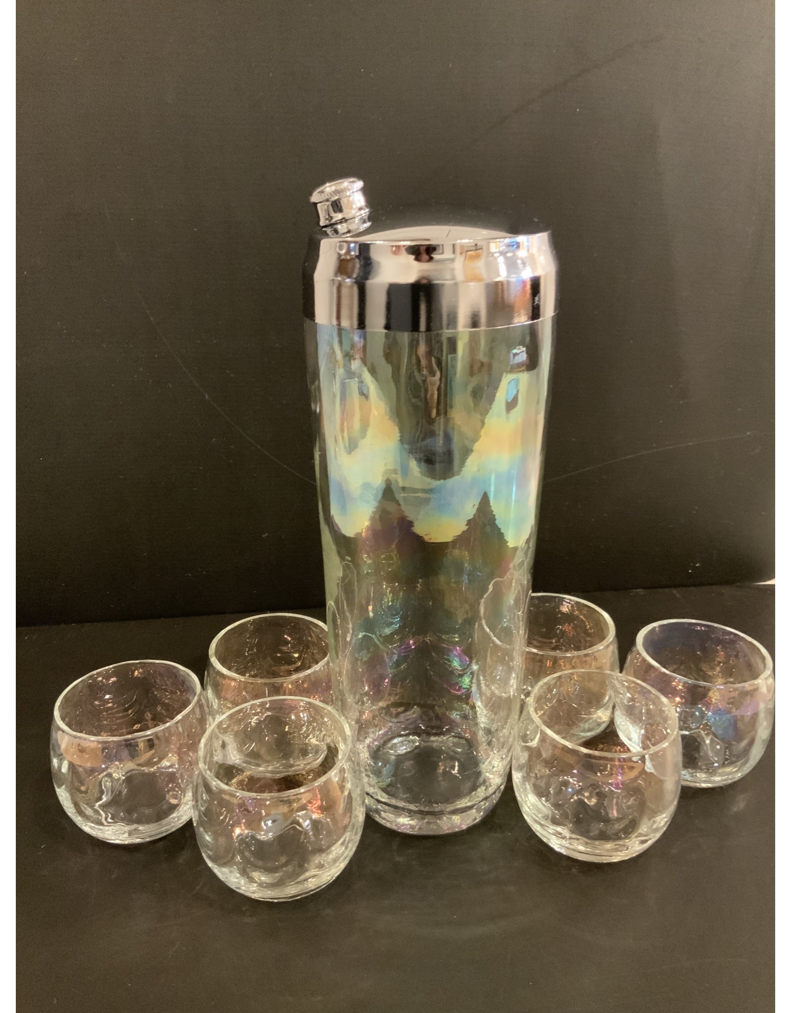 SPV Vintage Draping Iridescent Glass Cocktail & Martini Set