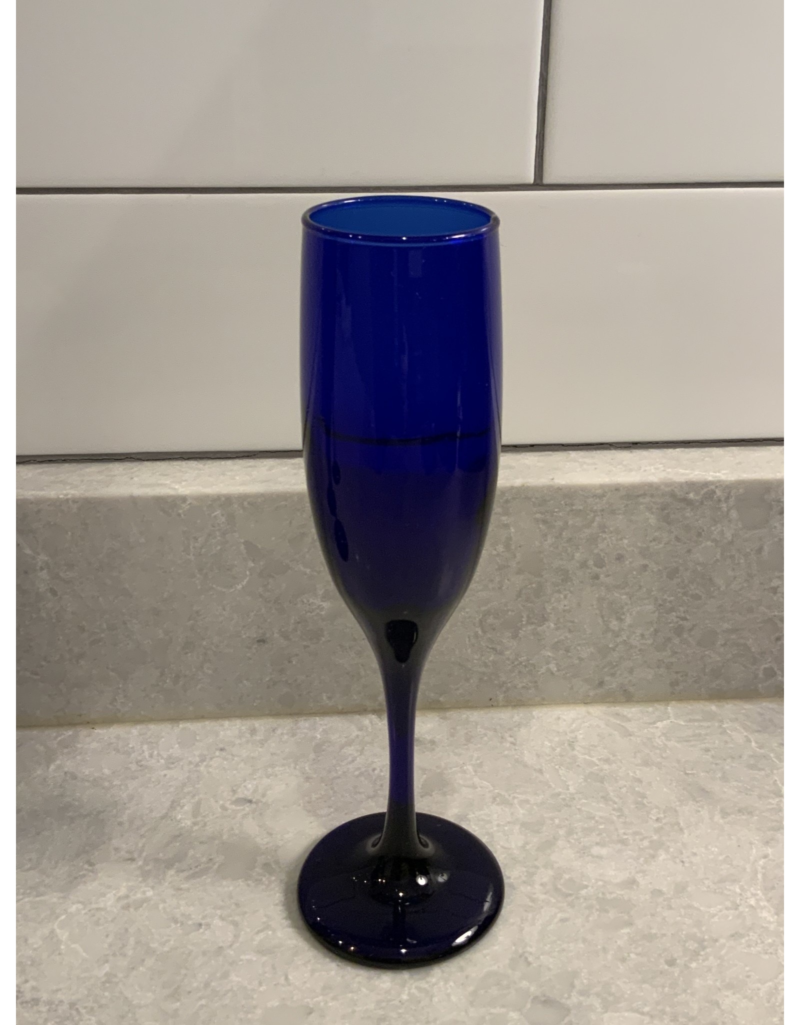SPV Set of 4 Libby Cobalt Blue Champagne Flutes