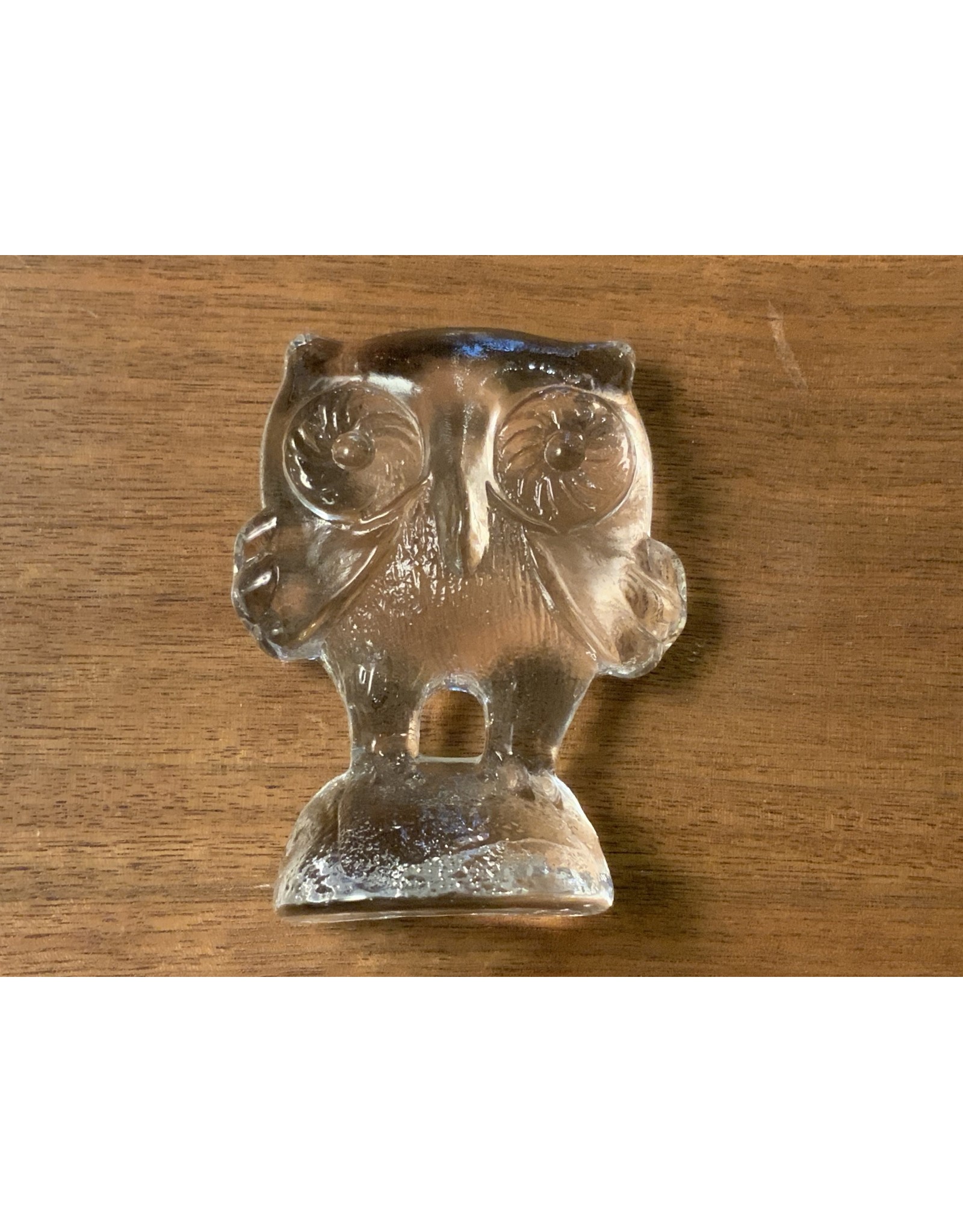 Pat and Gina Vintage Kosta Boda  Glass Owl Collectible Paperweight Figurine