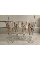 SPV Libbey MCM Caribbean Cruise Calypso Champagne Flutes Pilsner Glasses 4 Rare 1959