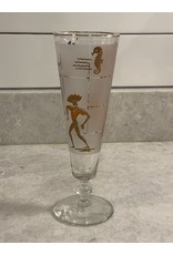 SPV Libbey MCM Caribbean Cruise Calypso Champagne Flutes Pilsner Glasses 4 Rare 1959