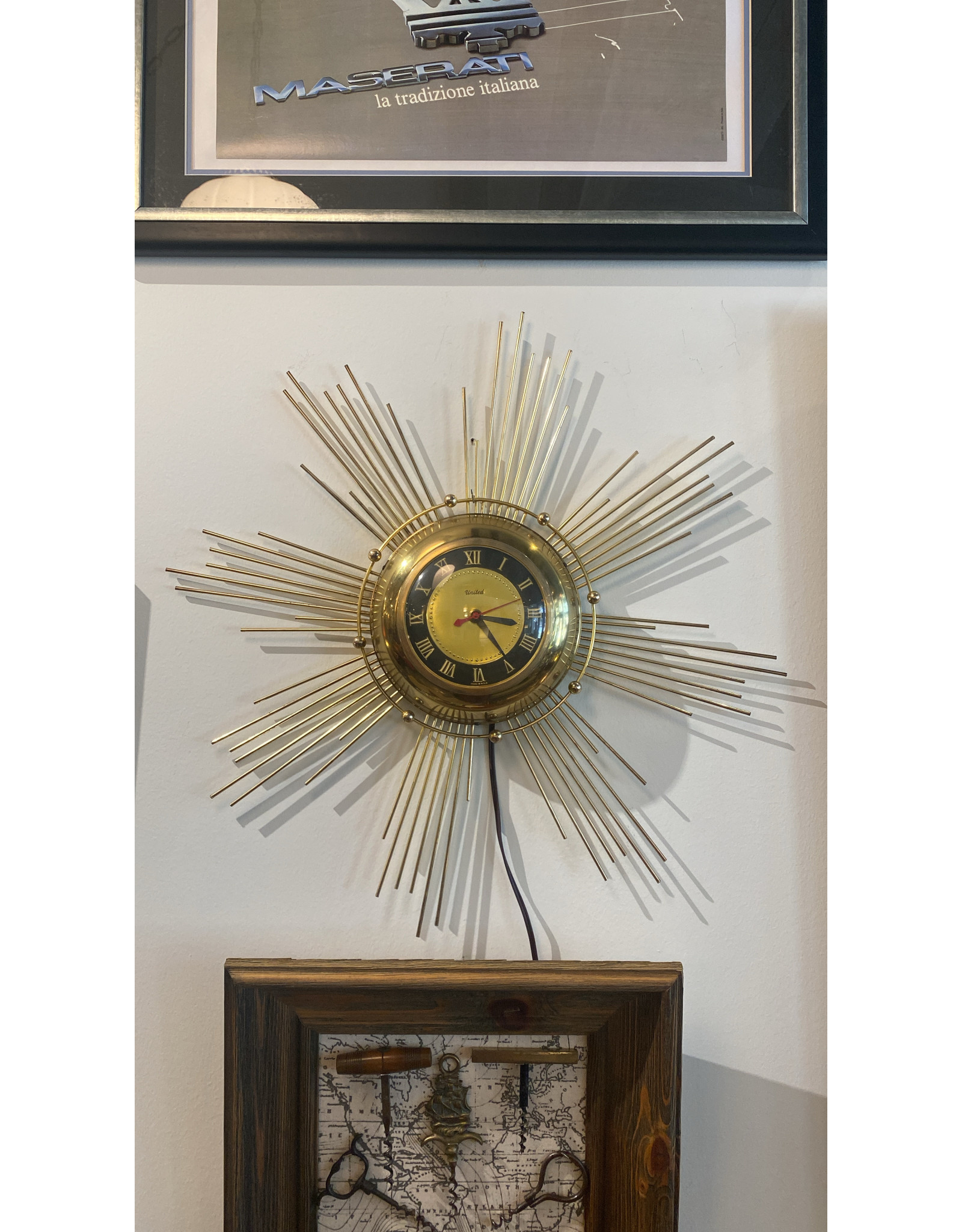 1960s United Starburst Wall Clock - South Pointe Vintage