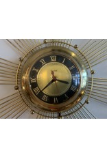 1950〜1960 UNITED Sunburst Clock 50s 60s United Solid Brass MCM Industrial BOHO Starburst Plug in