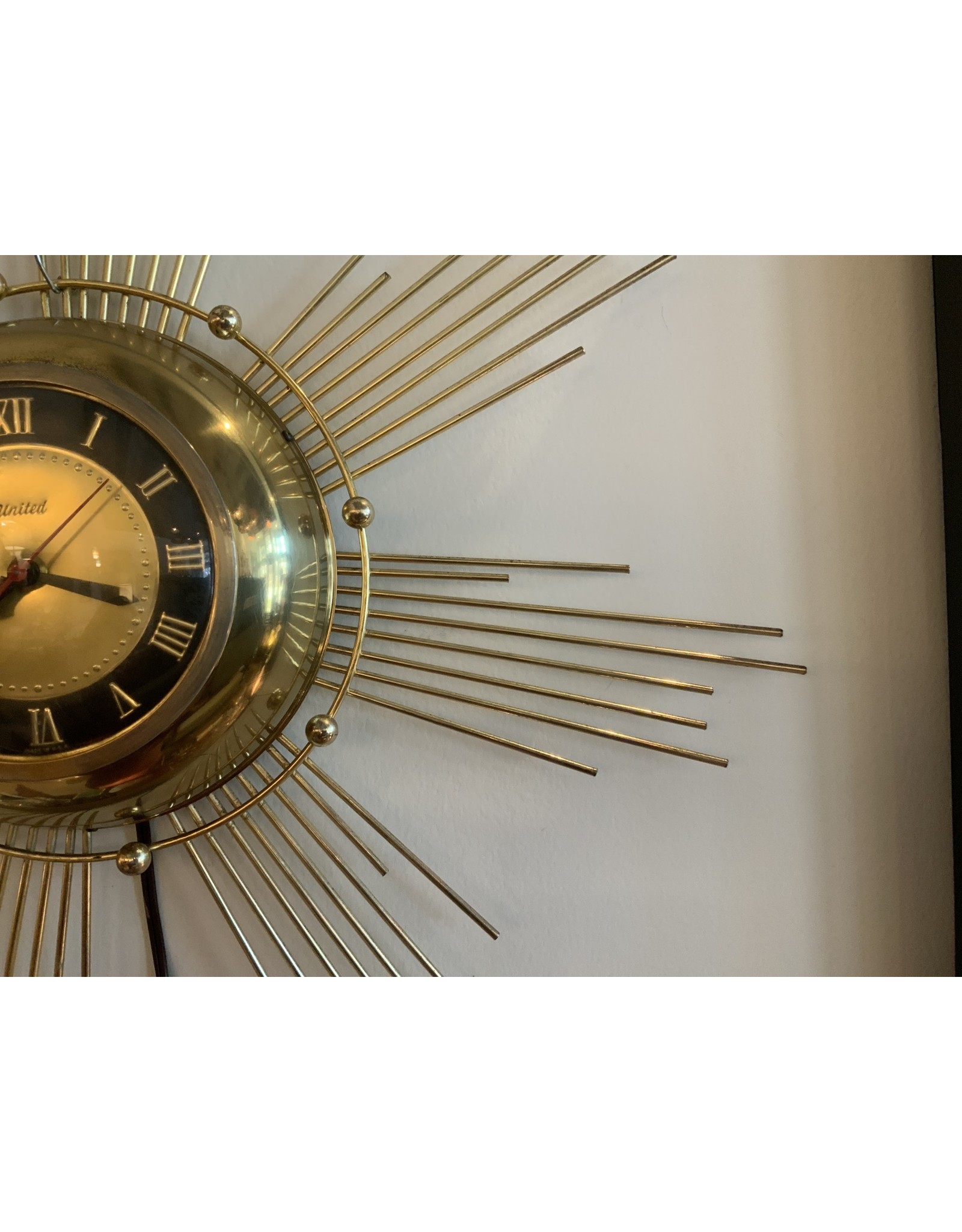 1950〜1960 UNITED Sunburst Clock 50s 60s 1950〜1960 UNITED Sunburst Clock 50s 60s Mid Century