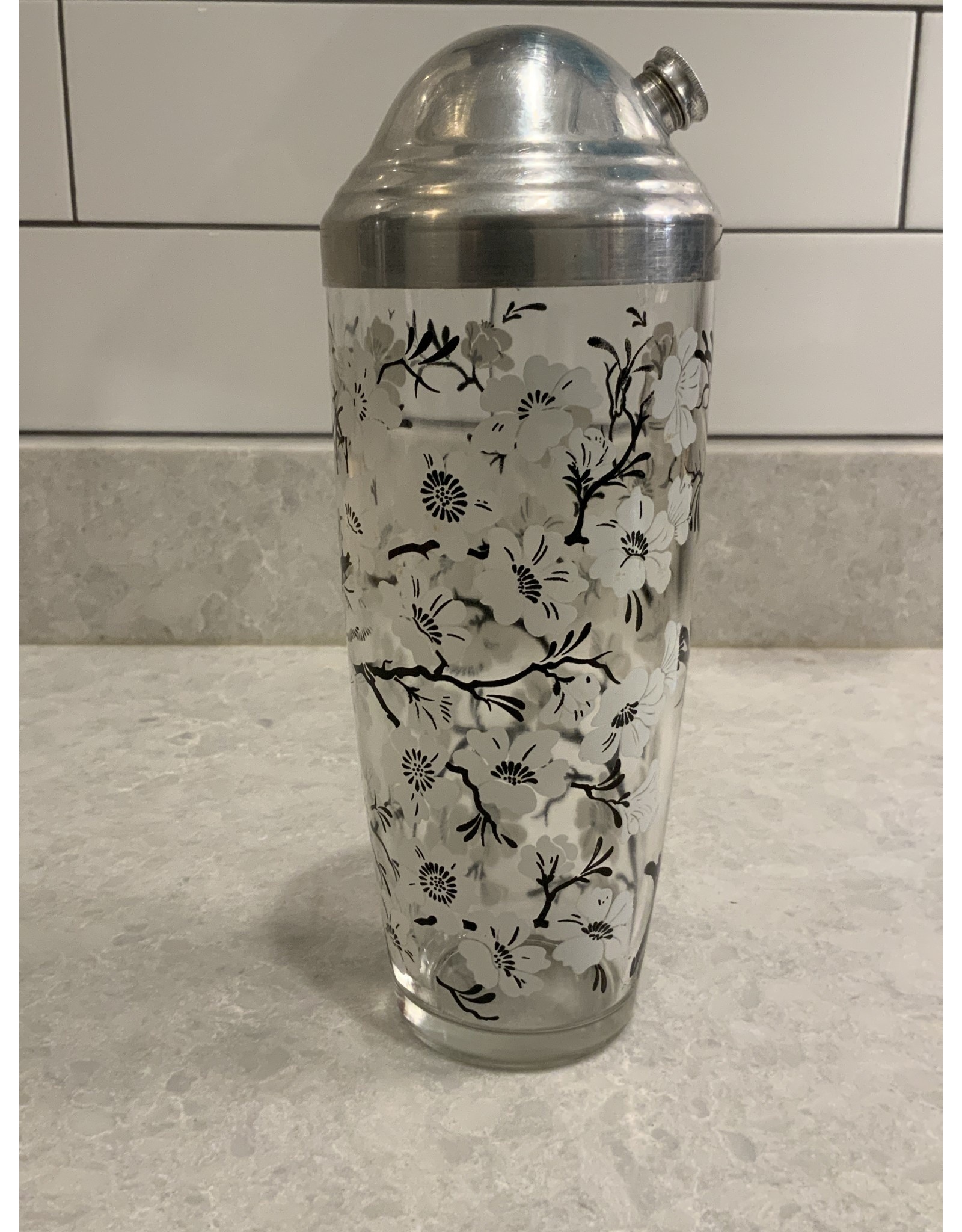 SPV Hazel Atlas Cocktail Shaker, White Blossoms