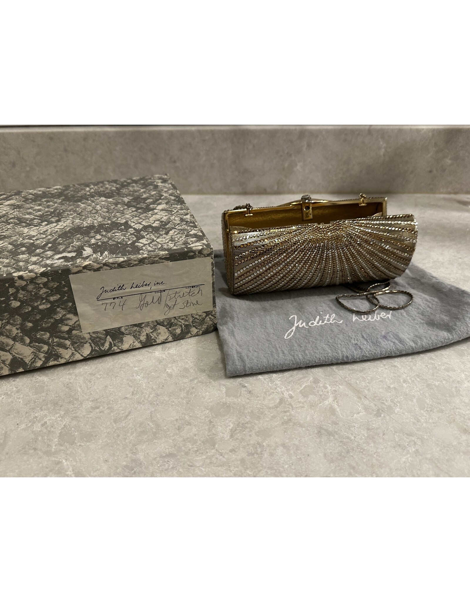 SPV Judith Leiber Gold Jet Stone Clutch