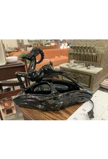 SPV Classic Mid-Century Modern Royal Hanger Black Glazed Ceramic Gazelle  TV Light and Planter