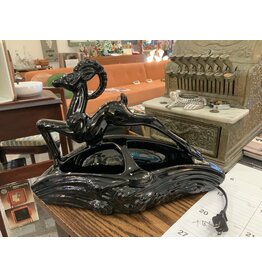 SPV Classic Mid-Century Modern Royal Hanger Black Glazed Ceramic Gazelle  TV Light and Planter