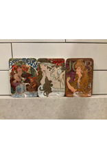 SPV Set of 3 Decorative Craft made in Italy Trays w/ Alphonse Musha