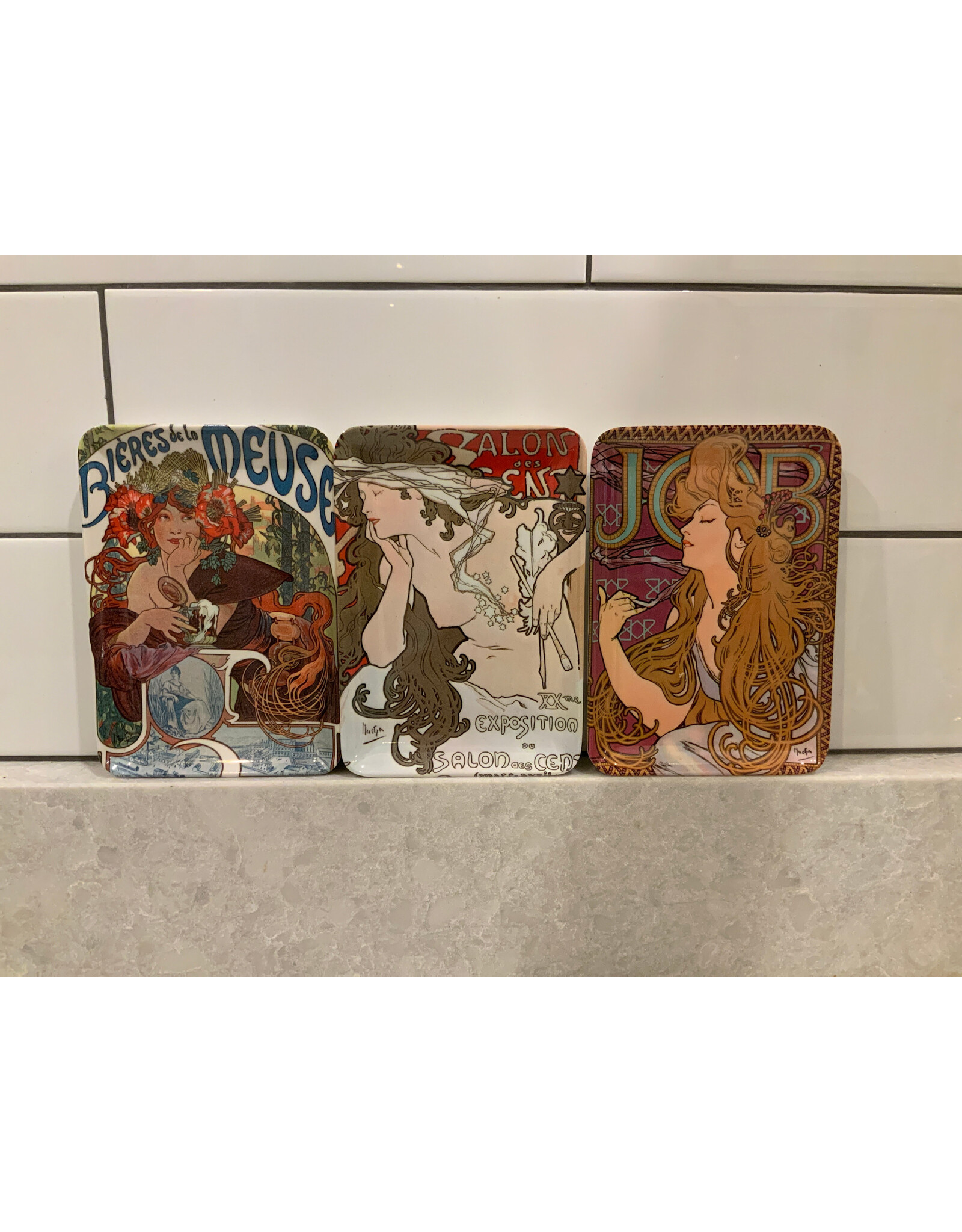 SPV Set of 3 Decorative Craft made in Italy Trays w/ Alphonse Musha