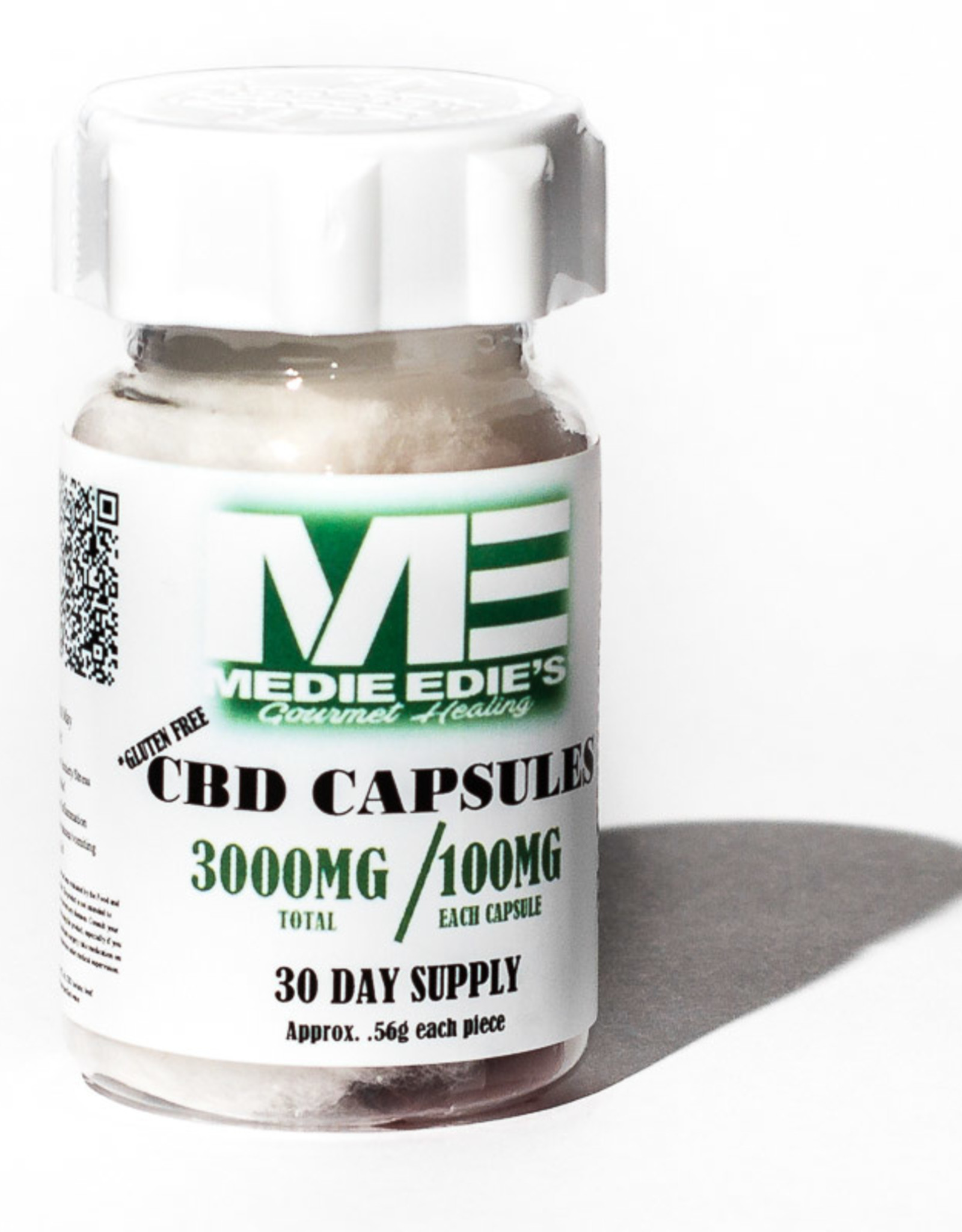 Medie Edie's CBD Capsules-30ct Bottle/100mg/3000mg