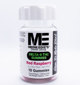 Medie Edie's 10ct 10mg.100mg - Delta 8  Red Raspberry Gummies