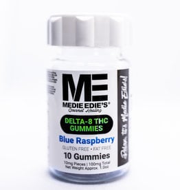 Medie Edie's 10ct 10mg.100mg - Delta 8  Blue Raspberry Gummies