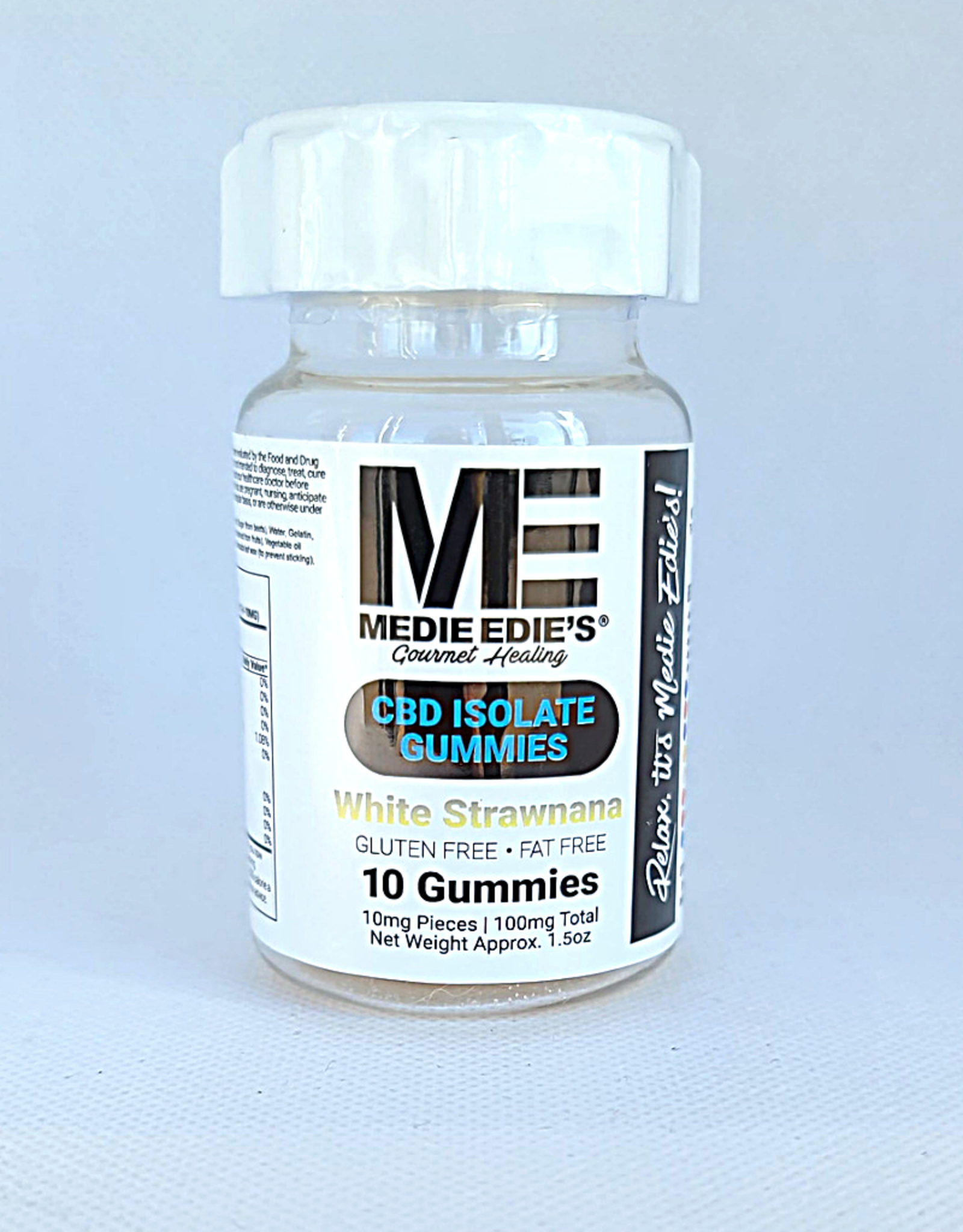 Medie Edie's White Strawnana CBD Gummies - 10ct/10mg/100mg