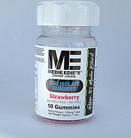 Medie Edie's 10ct 10mg.100mg - CBD Sour Strawberry Gummies