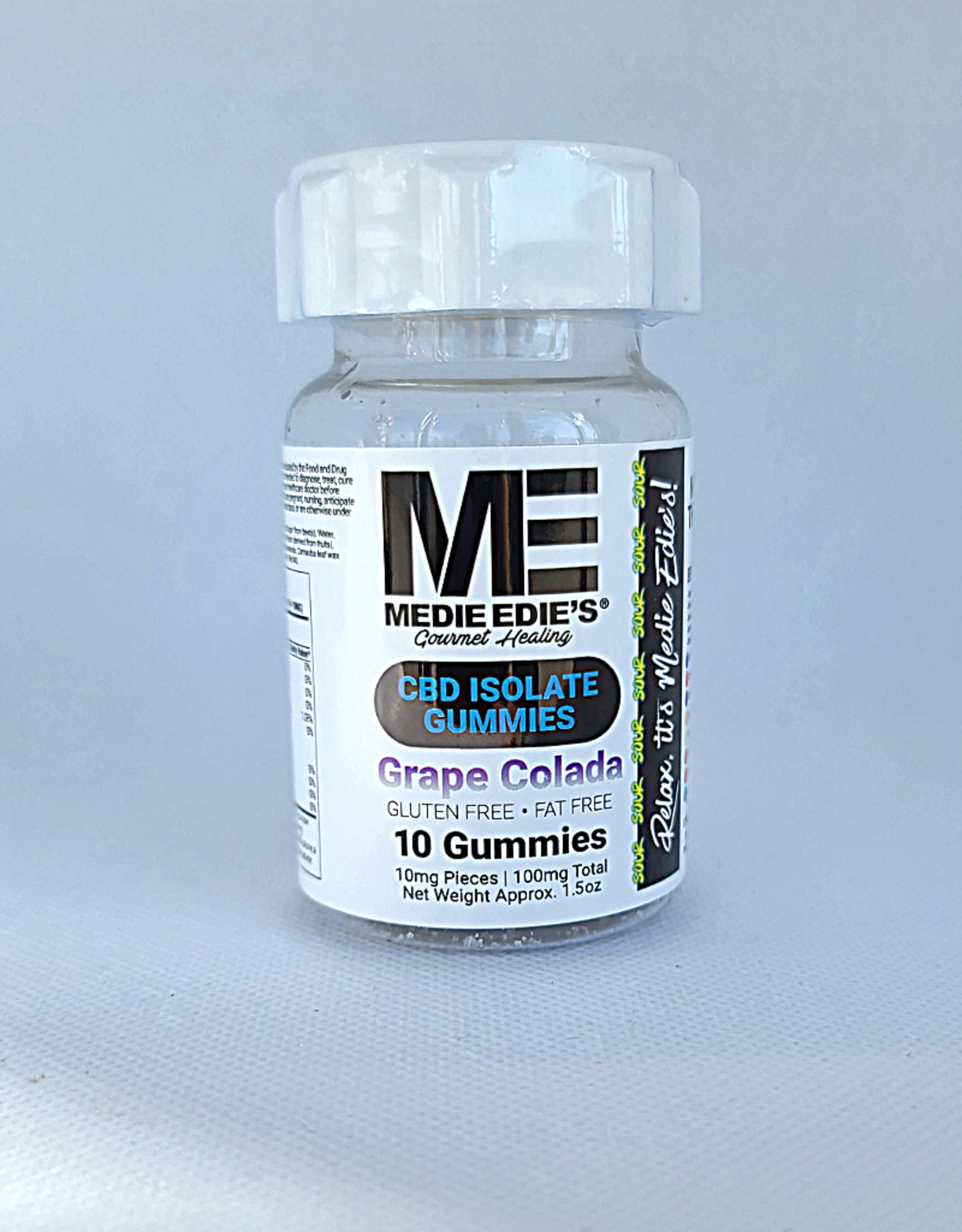 Medie Edie's Sour Grape Colada CBD Gummies - 10ct/10mg/100mg