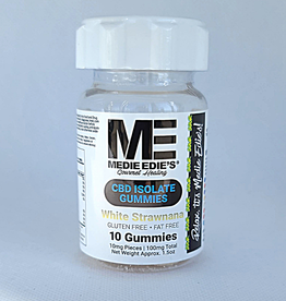 Medie Edie's 10ct 10mg.100mg -  CBD Sour White Strawnana Gummies