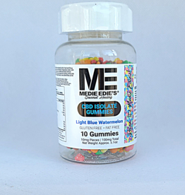 Medie Edie's 10ct 10mg.100mg - CBD Pebbled Light Blue Watermelon Gummies