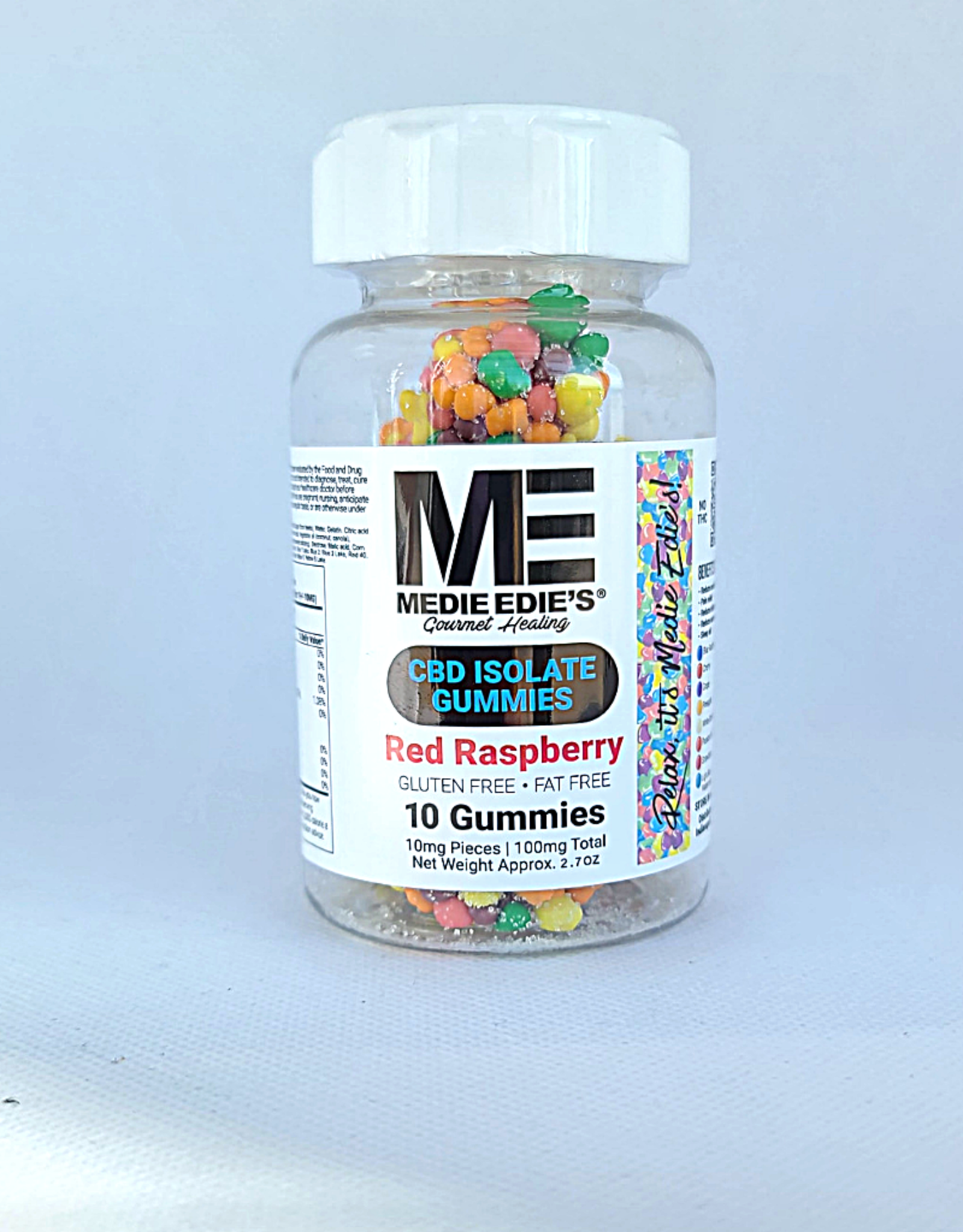 Medie Edie's Pebbled Red Raspberry CBD Gummies - 10ct/10mg/100mg