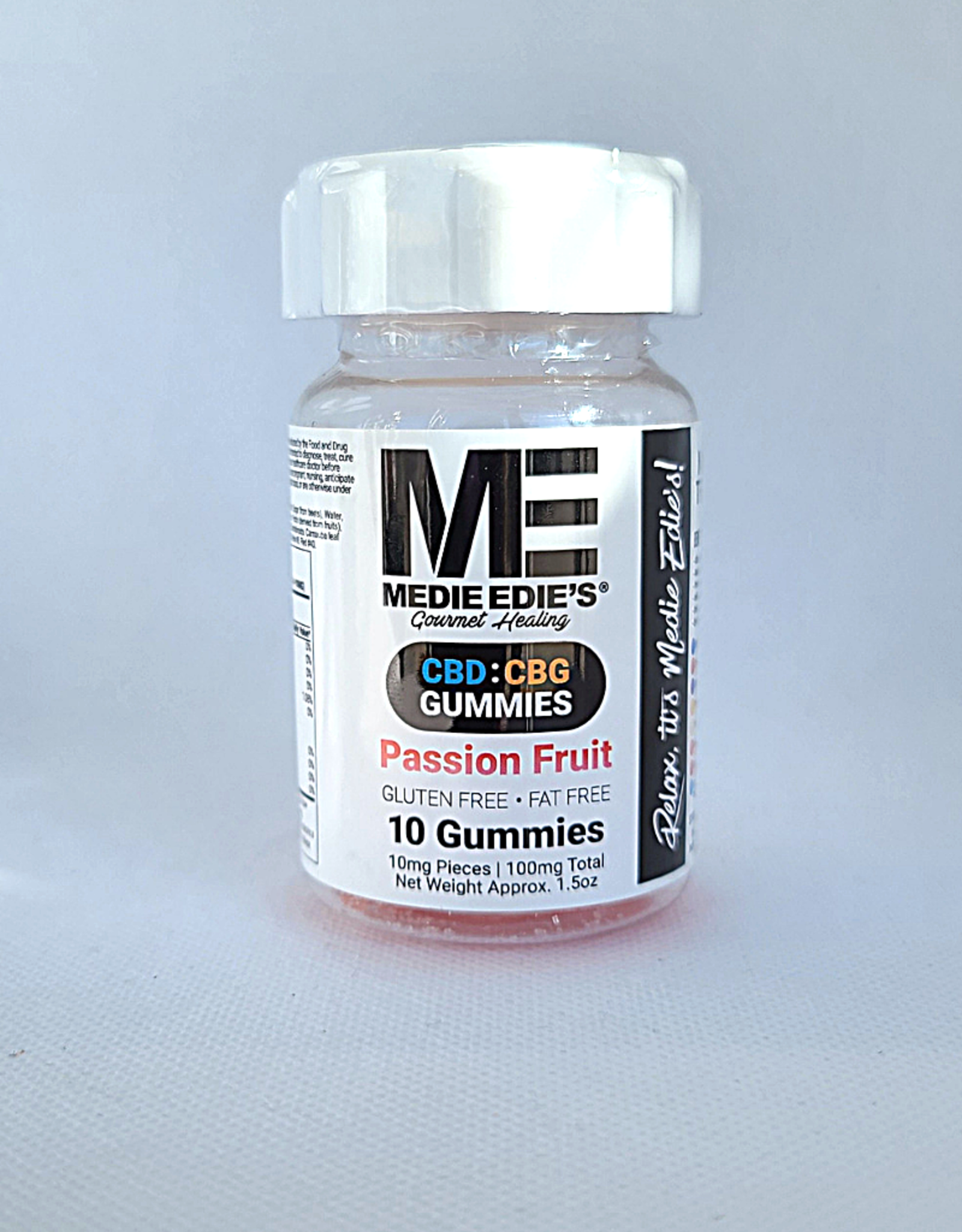 Medie Edie's Passion Fruit CBD:CBG Gummies - 10ct/10mg/100mg