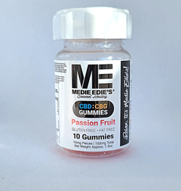 Medie Edie's 10ct 10mg.100mg - CBD : CBG Passion Fruit Gummies