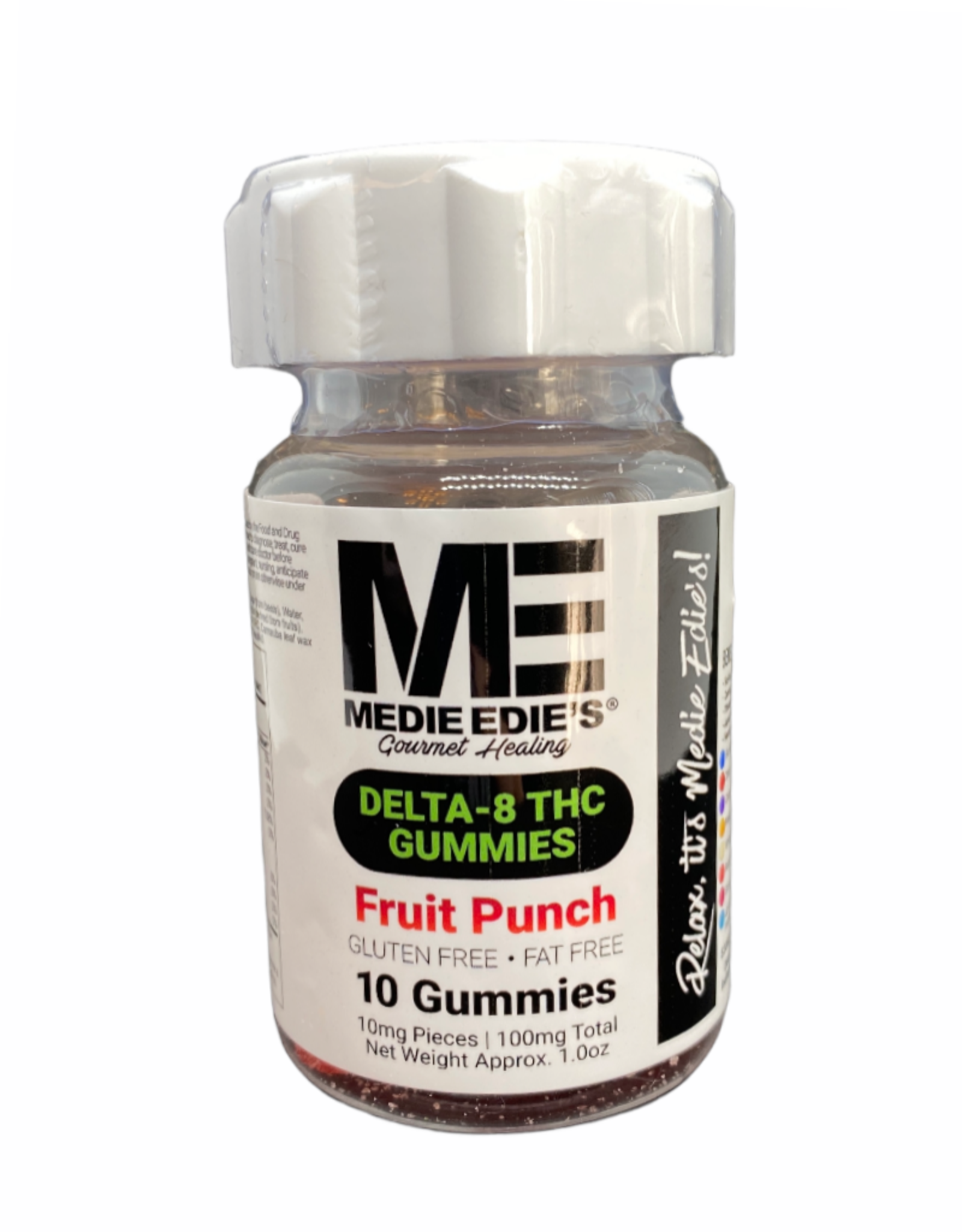 Medie Edie's Medie Edie's 10ct Delta 8 Gummies Fruit Punch-10mg.100mg