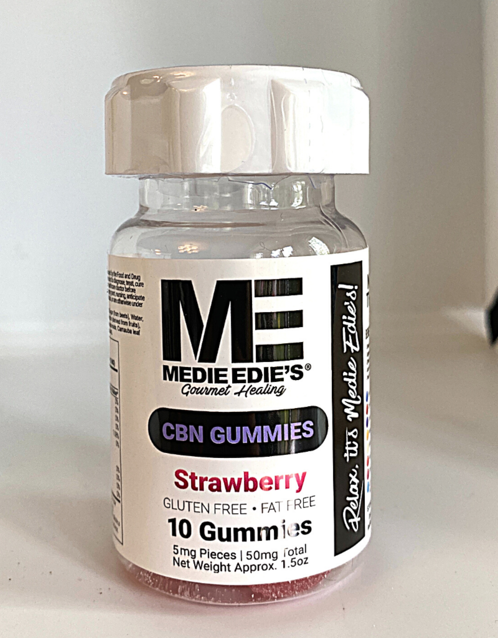 Medie Edie's Medie Edie's 10ct CBN Gummies Strawberry-5mg.50mg