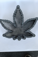 Elite Health and Wellness Large Cannabis Leaf Resin Dish Grey