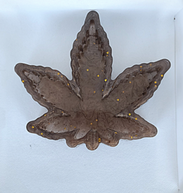 Elite Health and Wellness Large Cannabis Leaf Resin Dish Brown