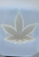 Elite Health and Wellness Large Cannabis Leaf Resin Dish White
