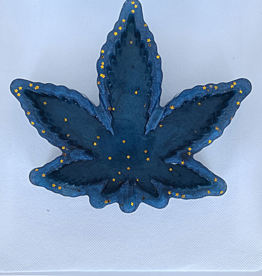 Elite Health and Wellness Large Cannabis Leaf Resin Dish Blue