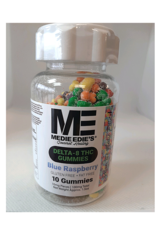 Medie Edies 10 ct Delta 8 Gummies Pebbled Blue Raspberry-10mg.100mg