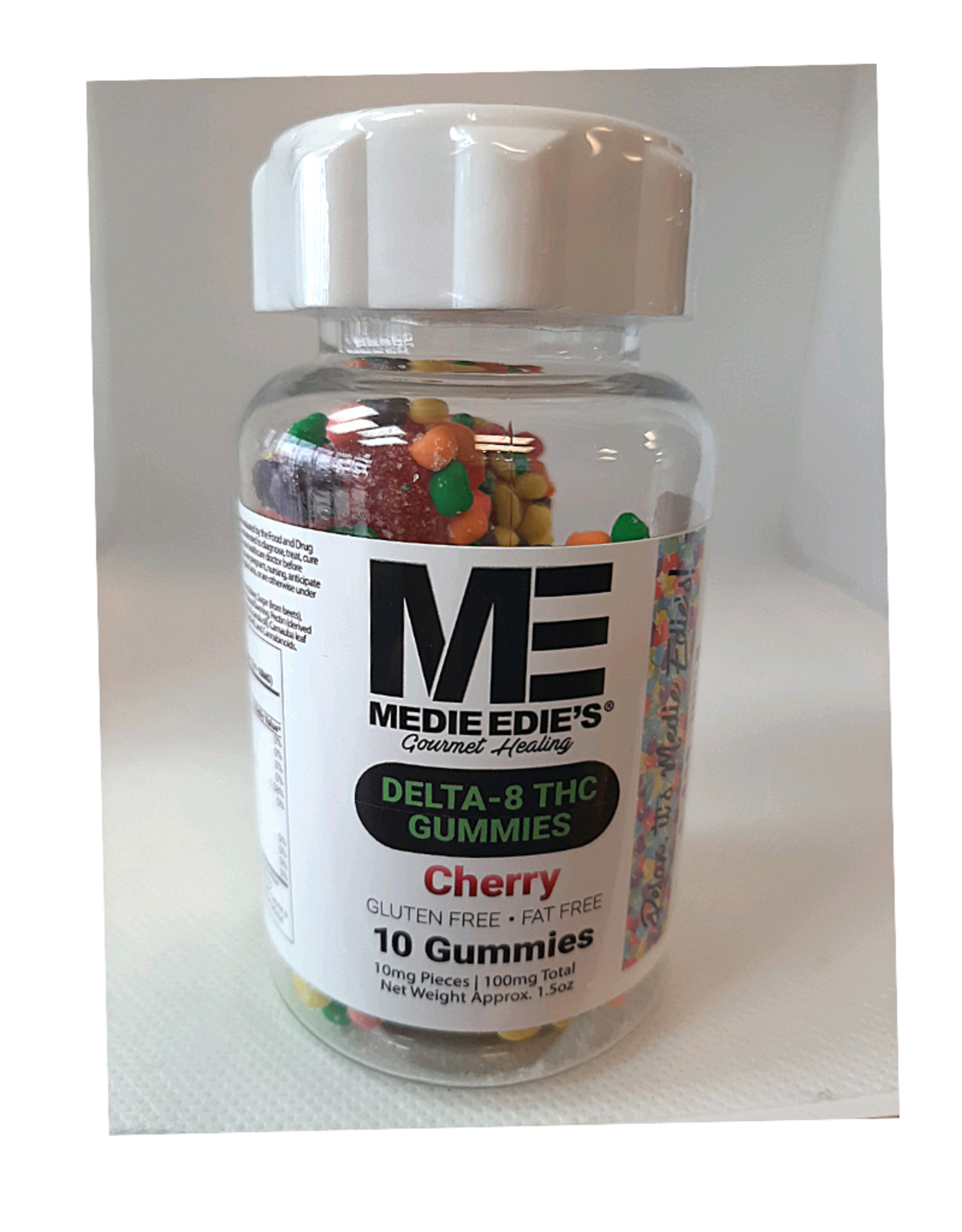 Medie Edies 10ct Delta 8 Gummies Pebbled Cherry-10mg.100mg