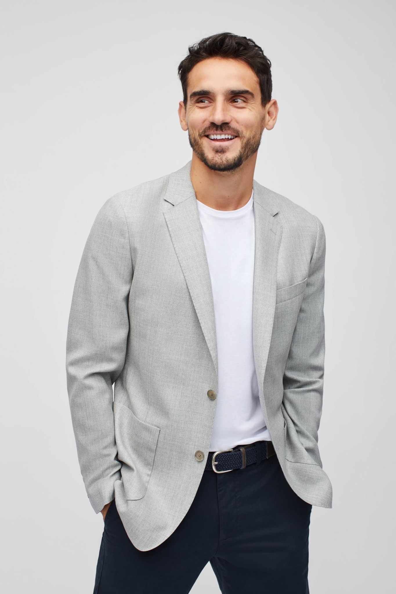 slim double knit blazer