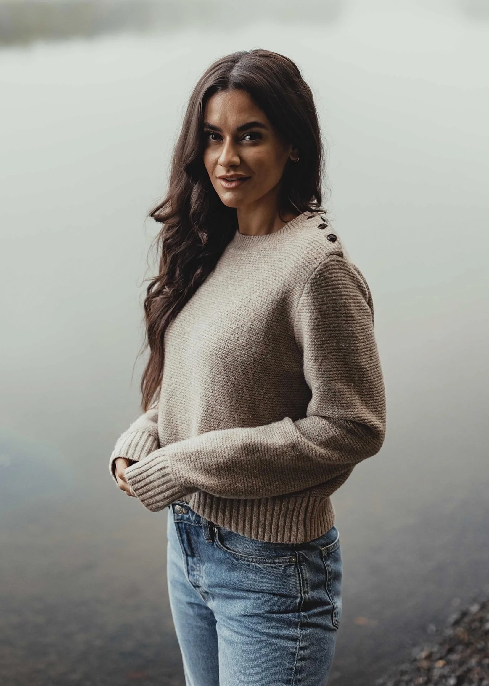 The Normal Brand Elena Crewneck Sweater Tan
